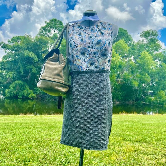 DVF Diane Von Furstenberg Harper Laurel Leather 2Tone Camo Green Shoulder Bag - Picture 3 of 16